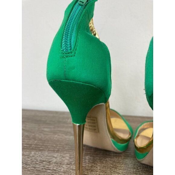 Heel‎ Sandals Open Toe Pump Size 8.5 Womens Stilettos Shoes Heels Party Green - Picture 7 of 15